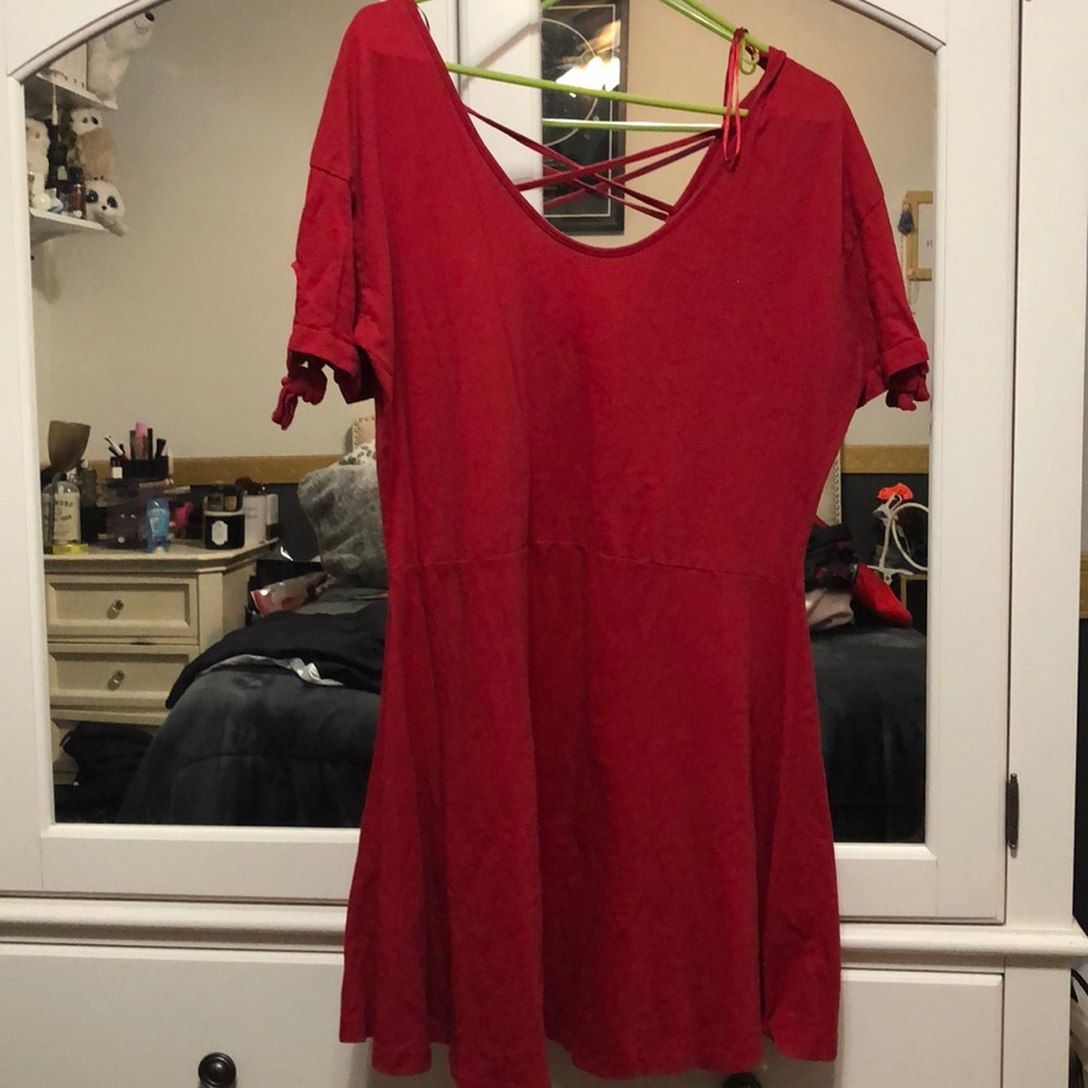 Red cotton dress